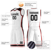 Custom White Basketball Uniform Personailzed Printed Athletic Mesh Jersey